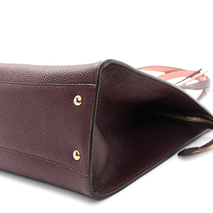 Salvatore Ferragamo Hammered Calfskin Double Handle Medium Amy Tote Burgundy 10 of 11
