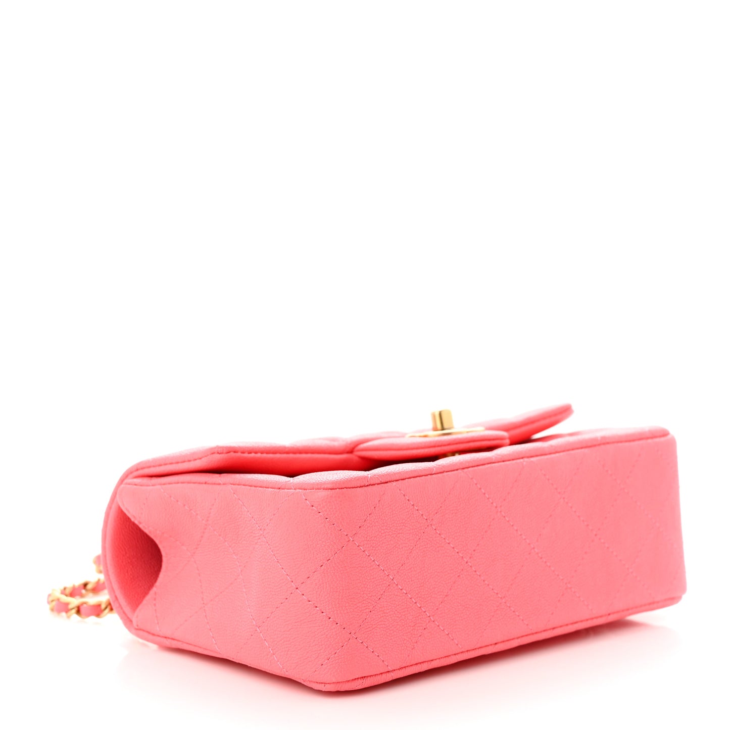 Caviar Quilted Mini Top Handle Rectangular Flap Pink