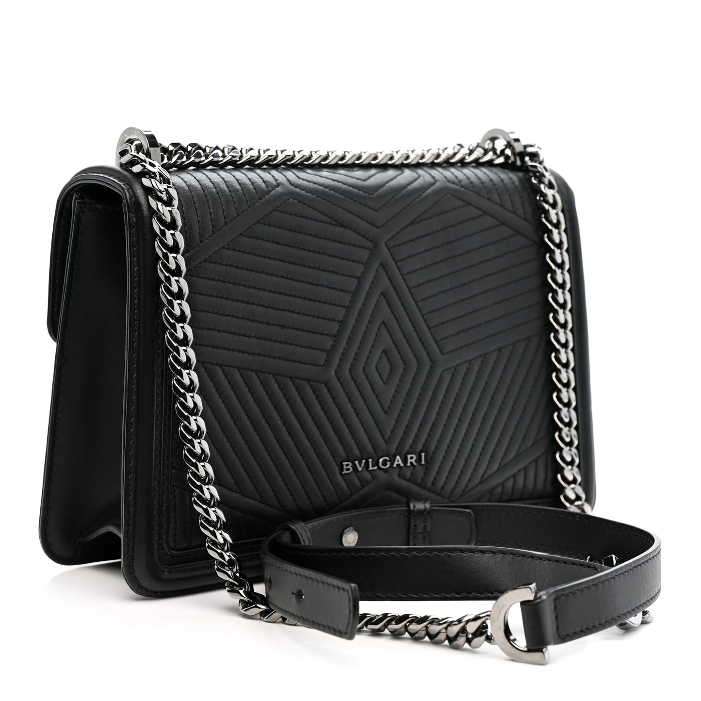 Quilted Nappa Smooth Calfskin Serpenti Forever Diamond Blast Shoulder Bag Black