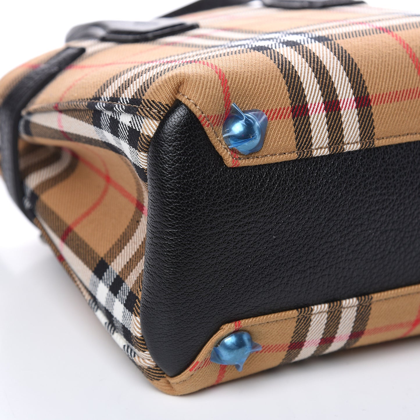 Goatskin Vintage Check Baby Banner Tote Black