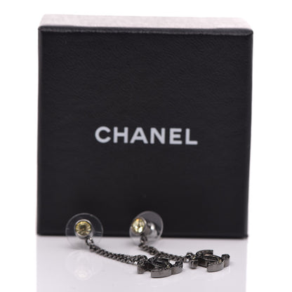 Chanel Crystal CC Drop Earrings Ruthenium 5 of 5