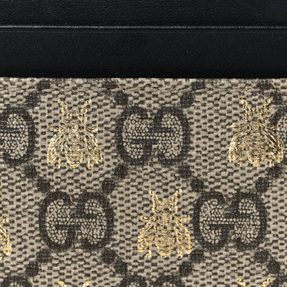 Gucci GG Supreme Monogram Bees Card Holder Black 7 of 9