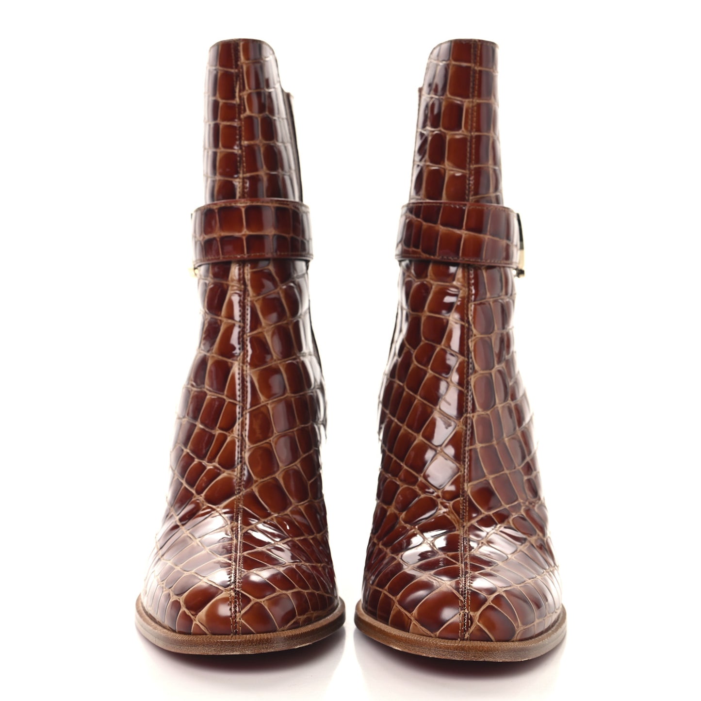 Calfskin Alligator Embossed CL Chelsea 70 Booty 41 Acajou