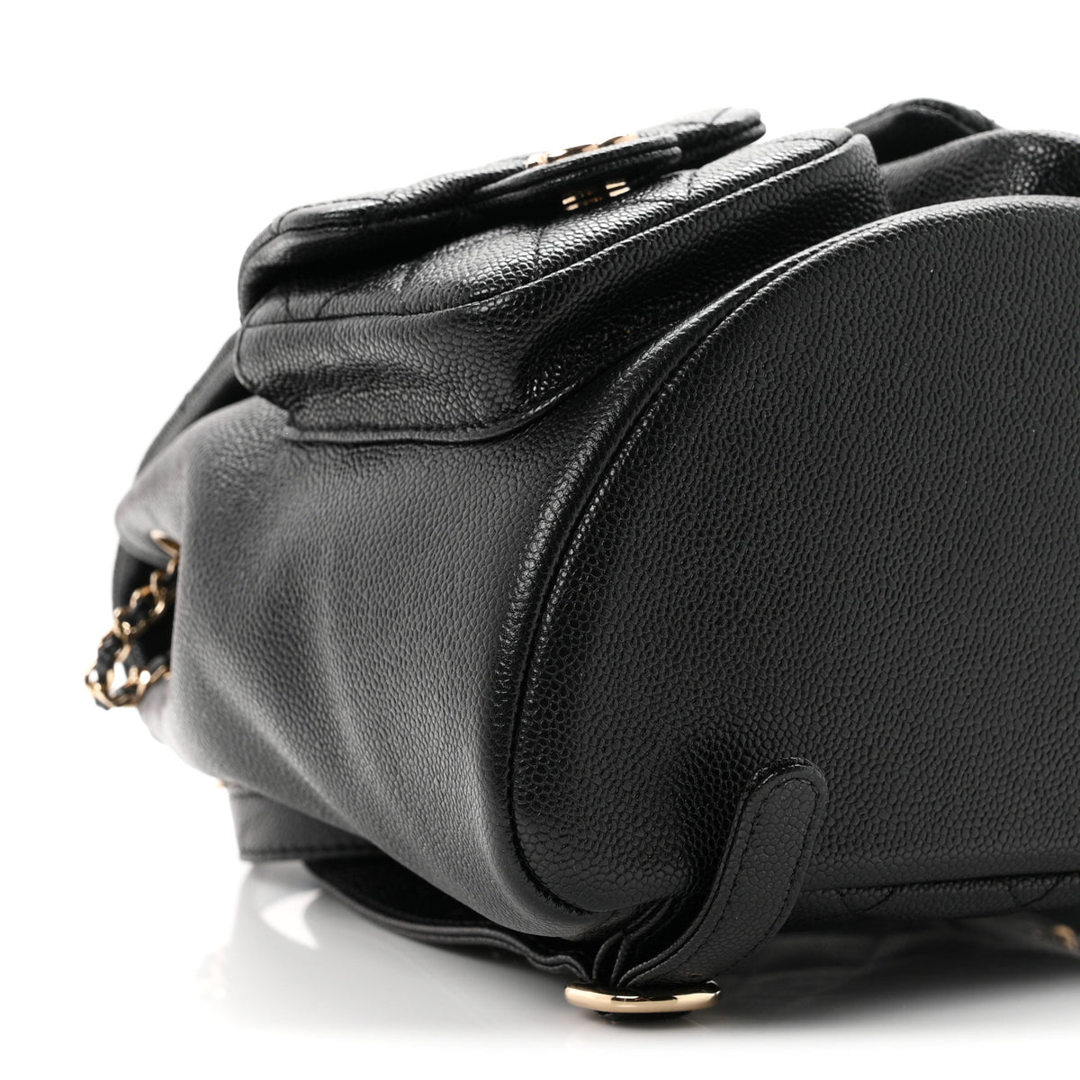 Chanel Shiny Caviar Quilted Medium Duma Pockets Drawstring Backpack Black 8 of 9