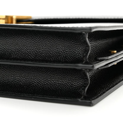 Saint Laurent Grain De Poudre Monogram Cassandra Clasp Bag Black 9 of 10