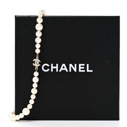 Chanel Graduated Pearl CC Long Necklace Gold 6 of 6