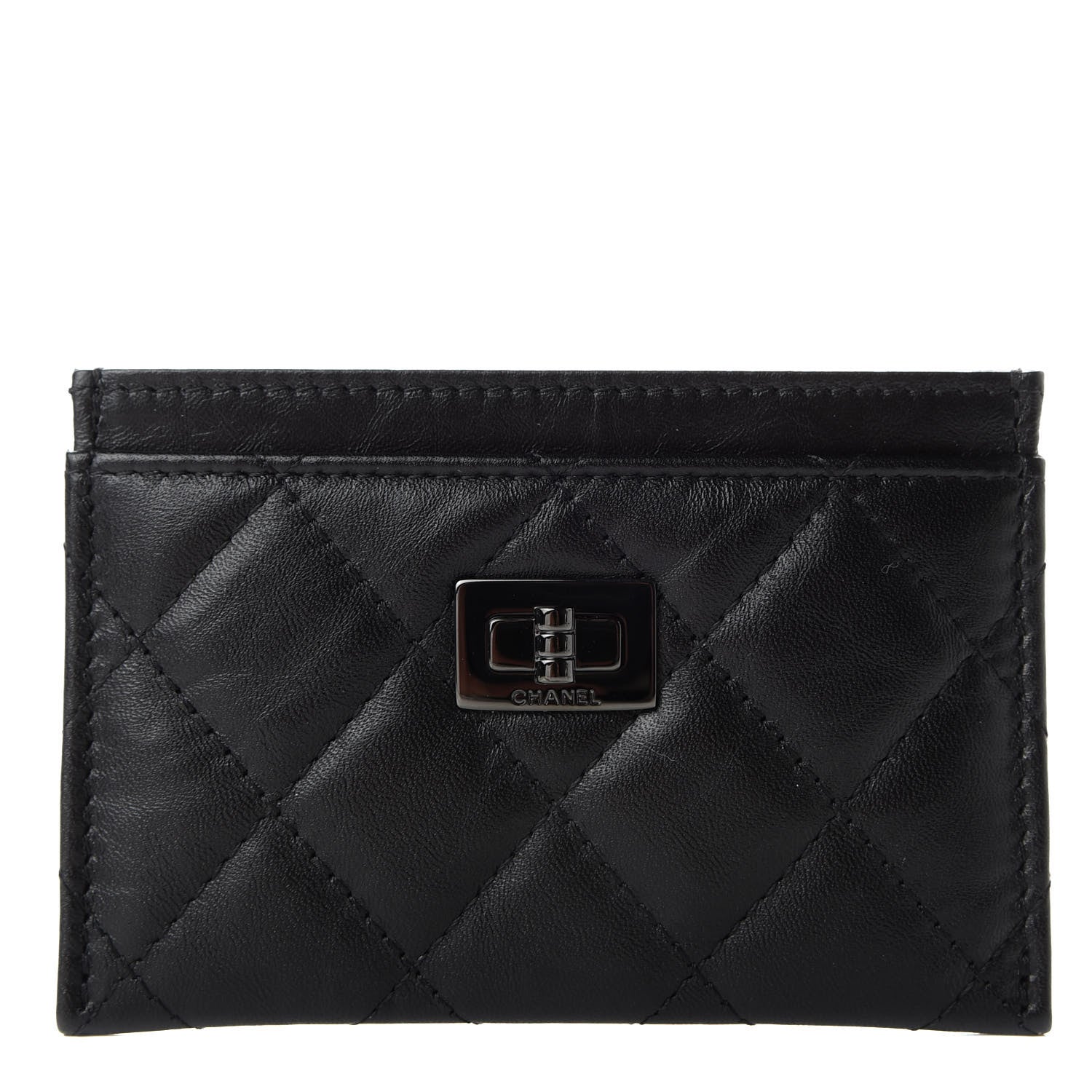 Chanel Aged Calfskin Quilted Reissue Card Holder So Black 1 of 8