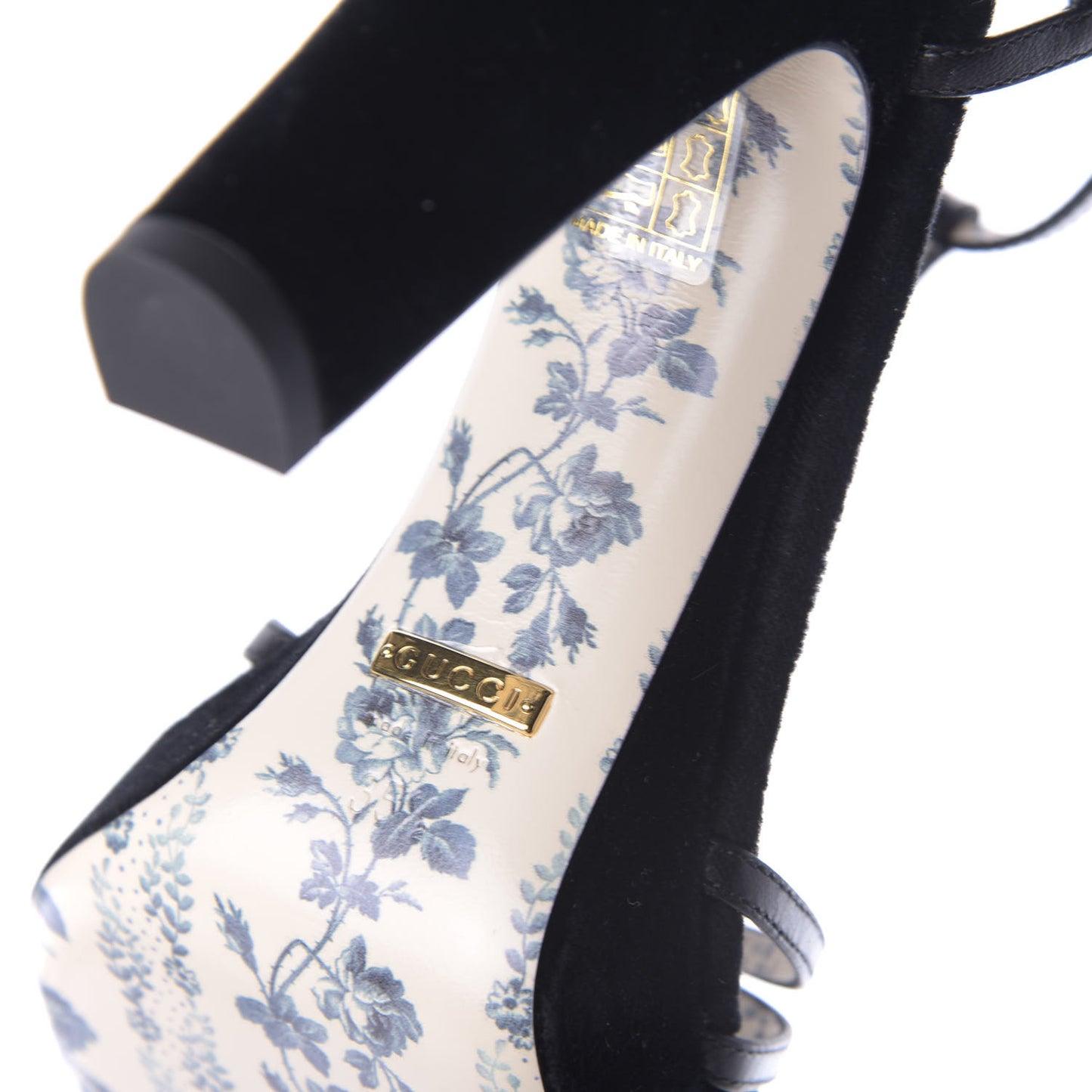 Velvet Malaga Kid Elias T-Strap Platform High Heel Sandals 35.5 Black