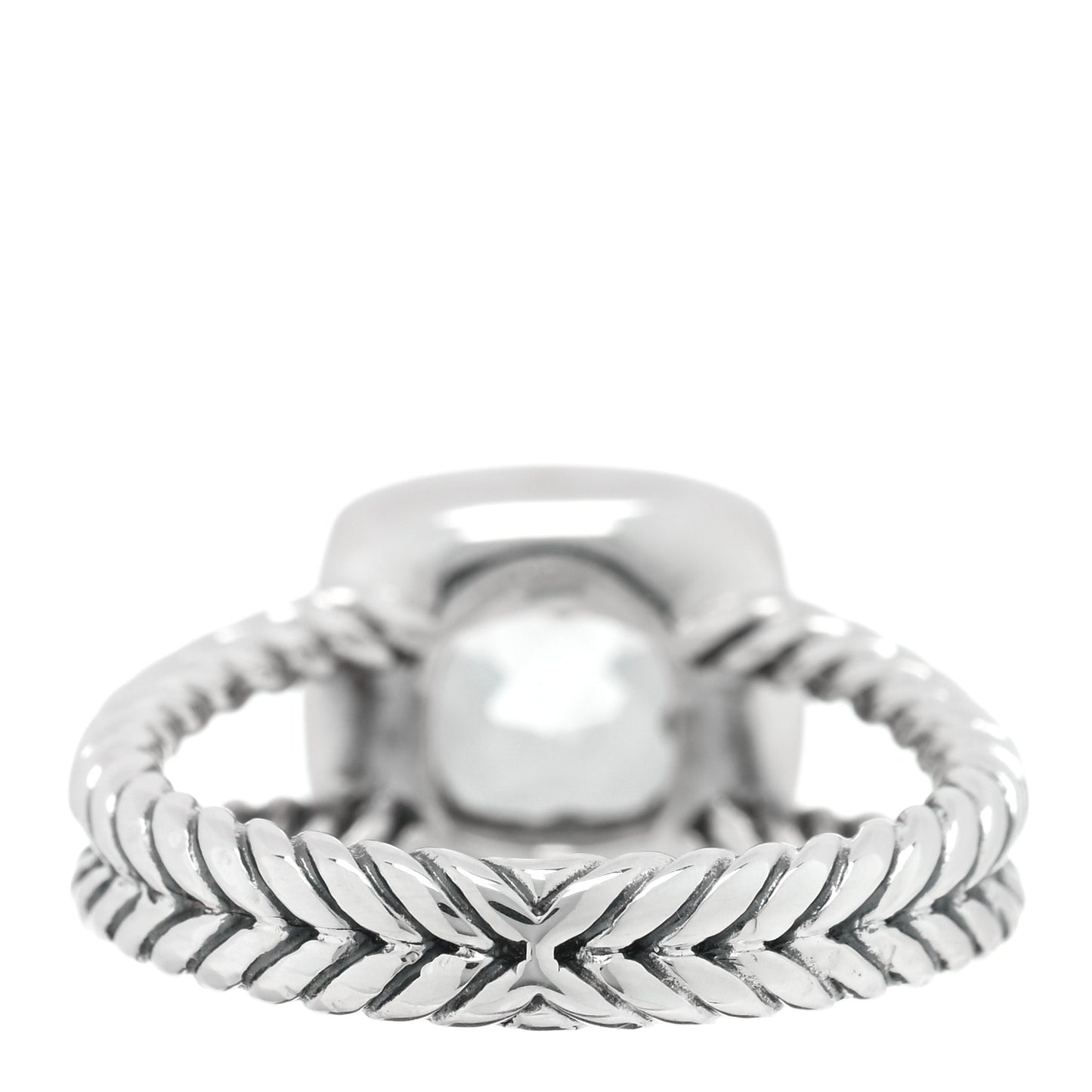 Sterling Silver Diamond Prasiolite 7mm Petite Albion Ring 52 6