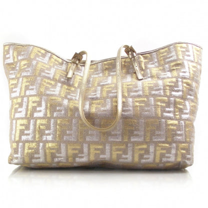 Fendi Zucchino Shopper Metallic Gold Tan 1 of 12