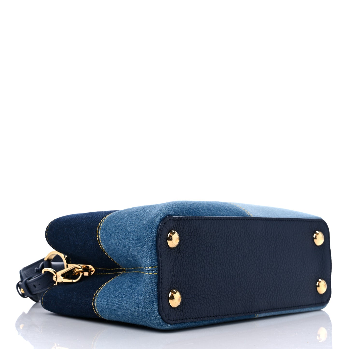 Taurillon Denim Capucines BB Navy Blue