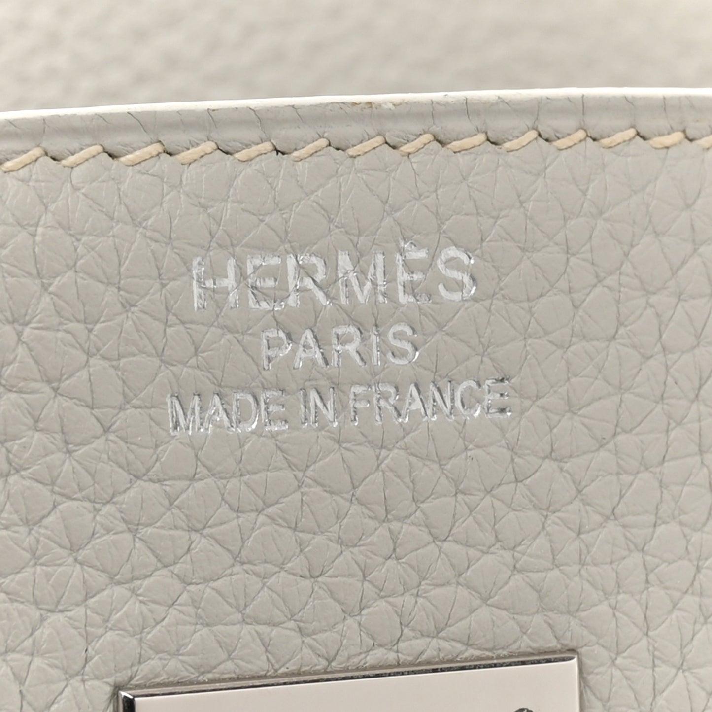 Taurillon Clemence Lizard Club Birkin 35 Blanc Gris Perle Sanguine