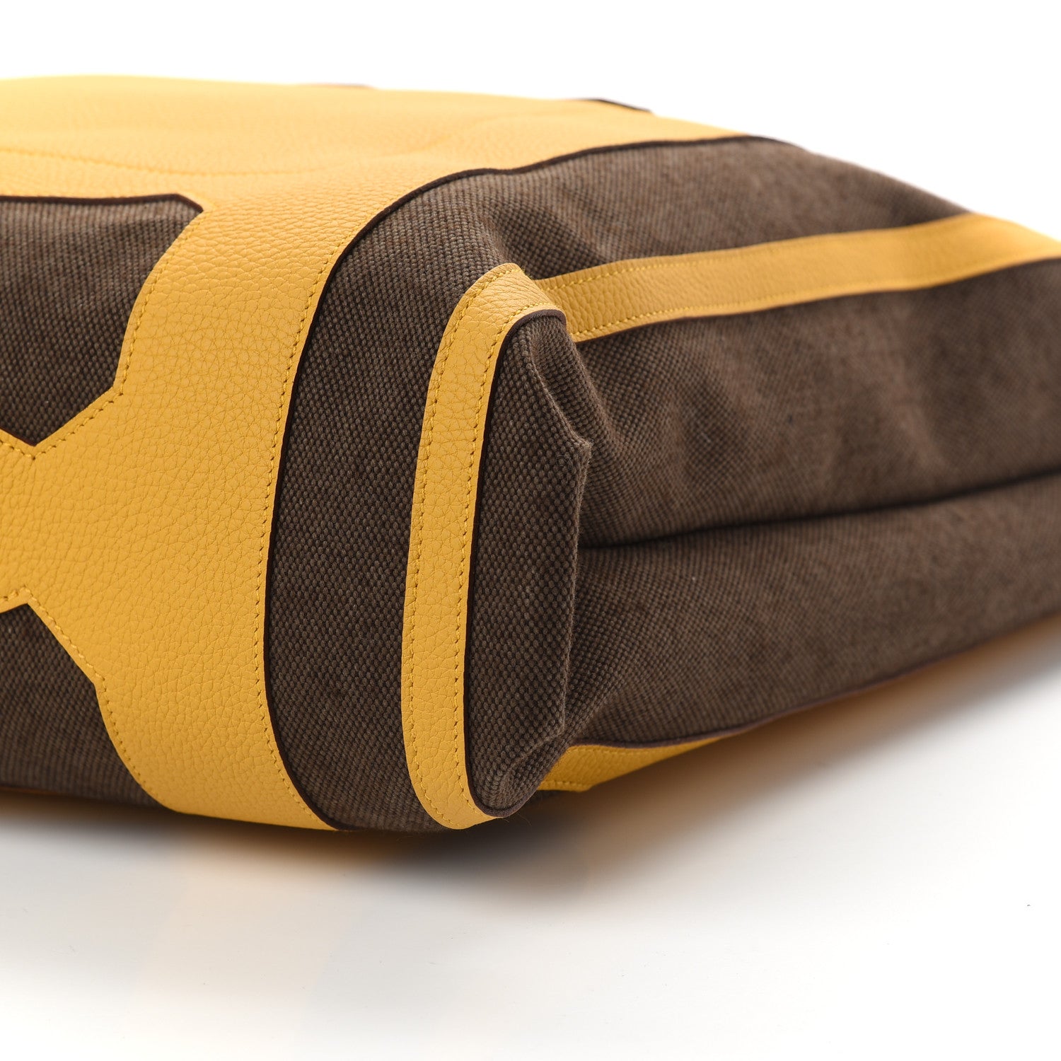 Hermes Canvas Calfskin Petit H Monsieur B Bag Jaune 8 of 8
