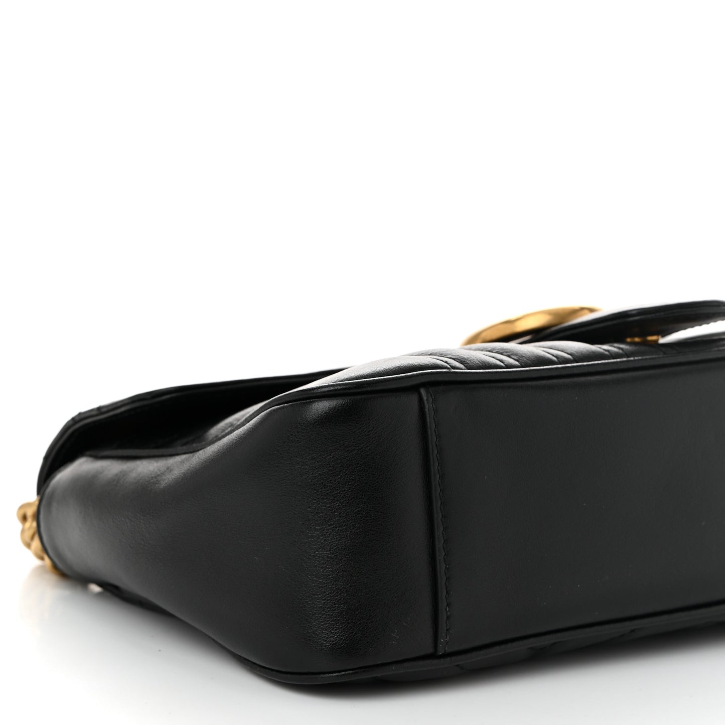 Calfskin Matelasse Small GG Marmont Shoulder Bag Black
