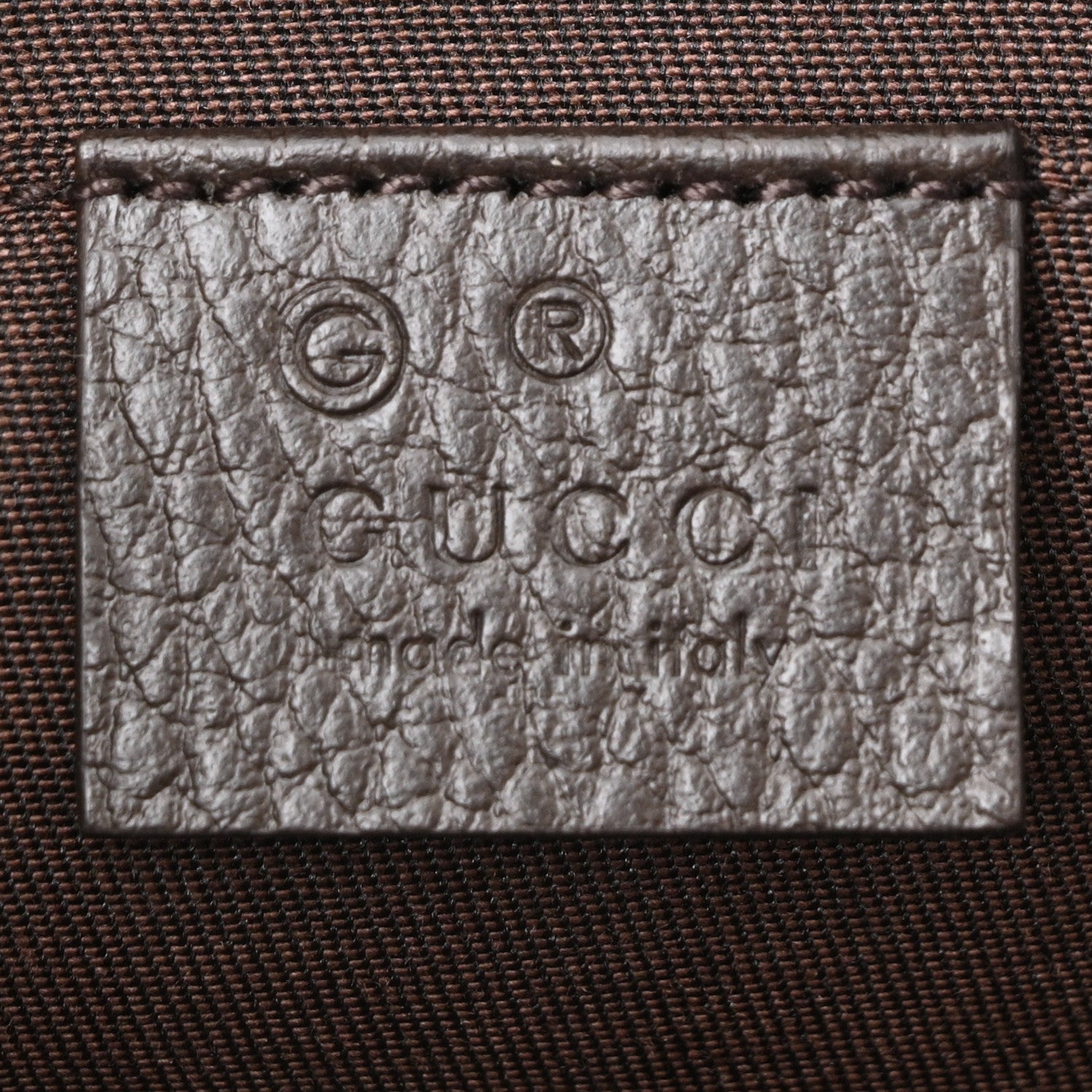 Gucci Monogram Dollar Calfskin Belt Bag Beige Ebony Testa di Moro Marrone Scuro 6 of 11