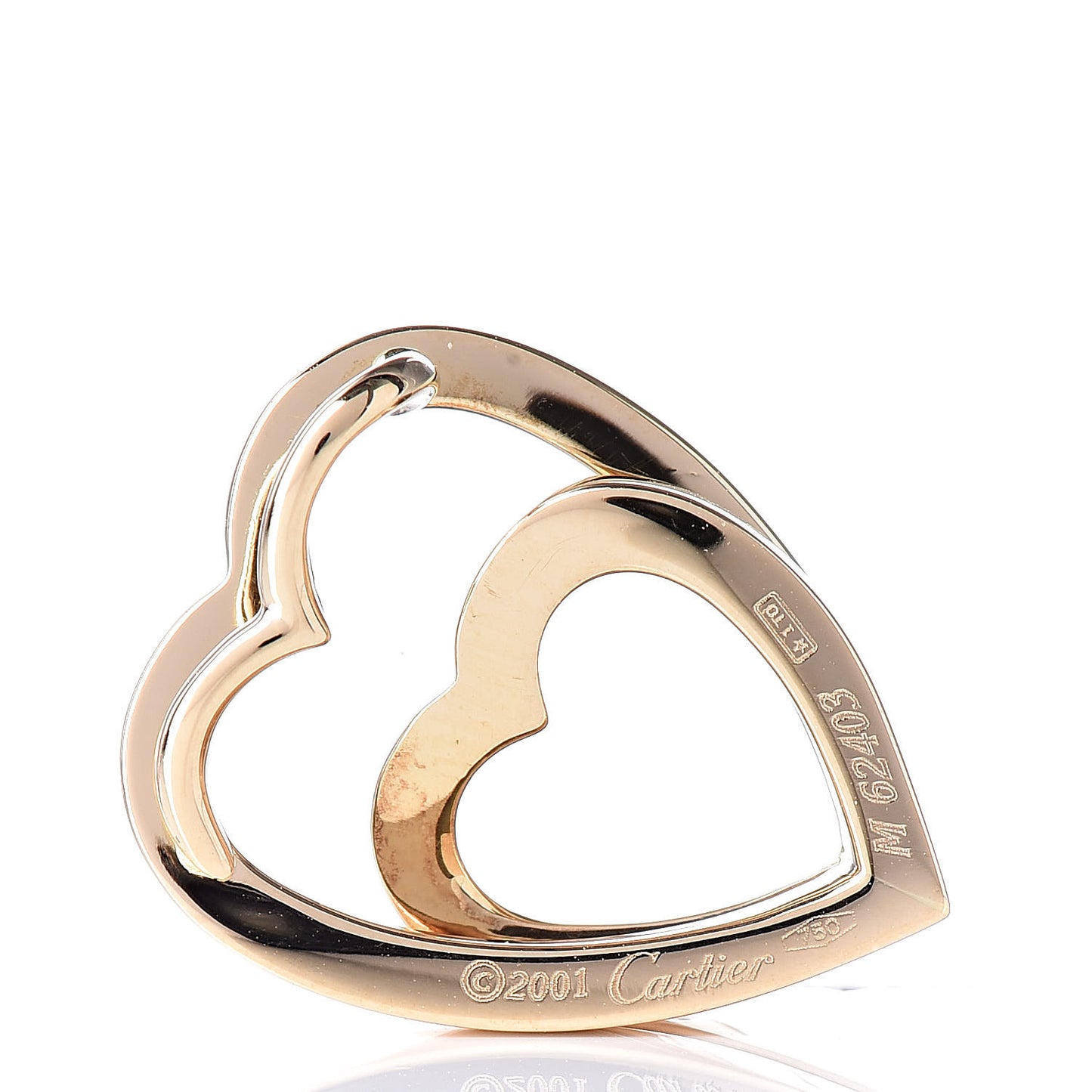 18K Yellow Gold Double Heart Pendant