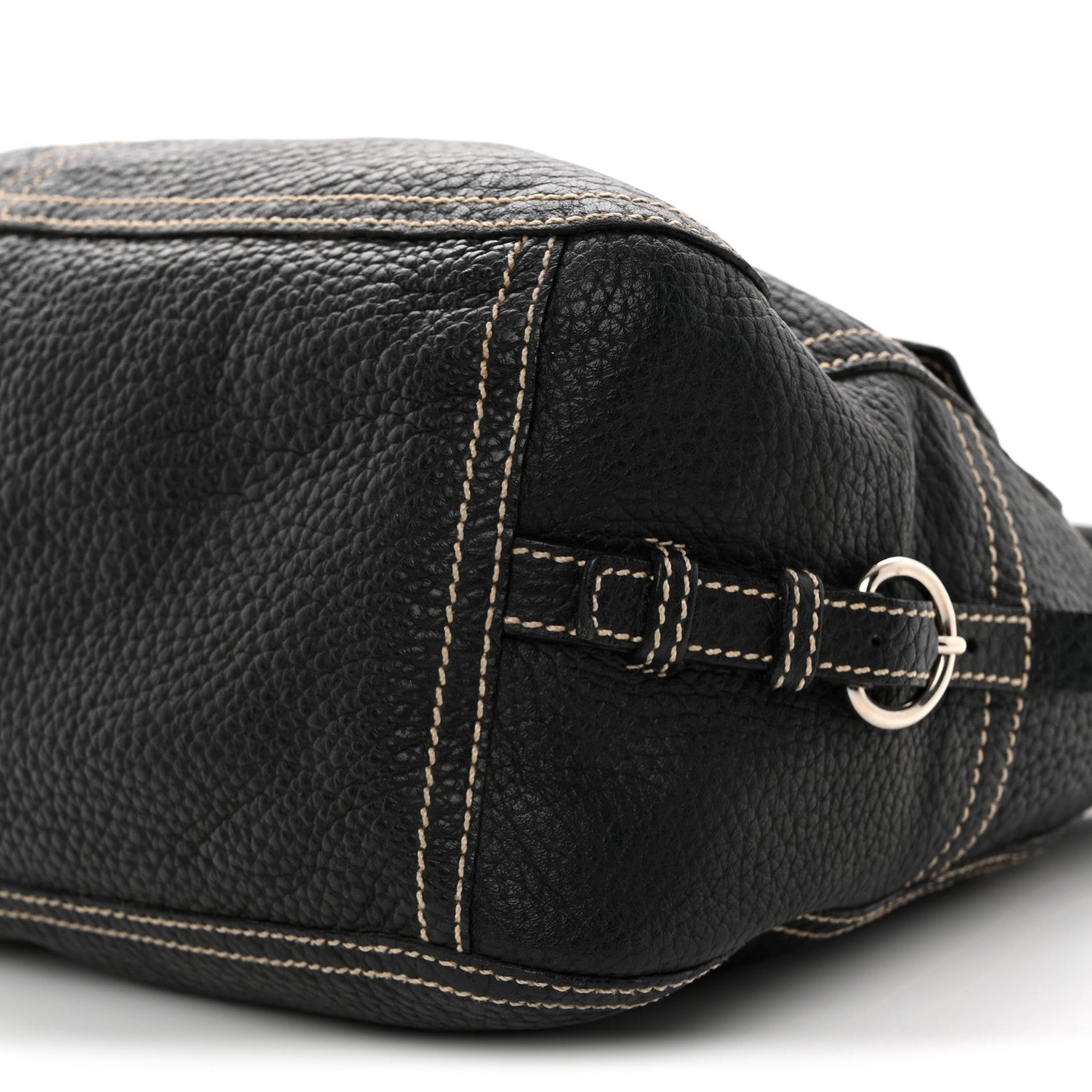 Prada Vitello Front Pockets Shoulder Bag Black 9 of 10