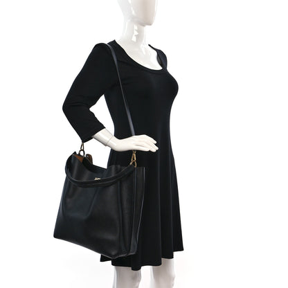 MCM Grained Calfskin Milla Drawstring Bucket Bag Black 2 of 8
