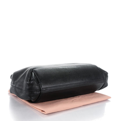 Miu Miu Goatskin Madras Tote Nero Black 4 of 8