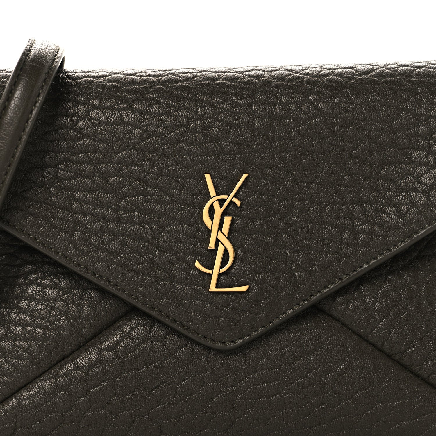 Saint Laurent Grained Lambskin Small Cassandre Chain Pouch Light Musk 8 of 10