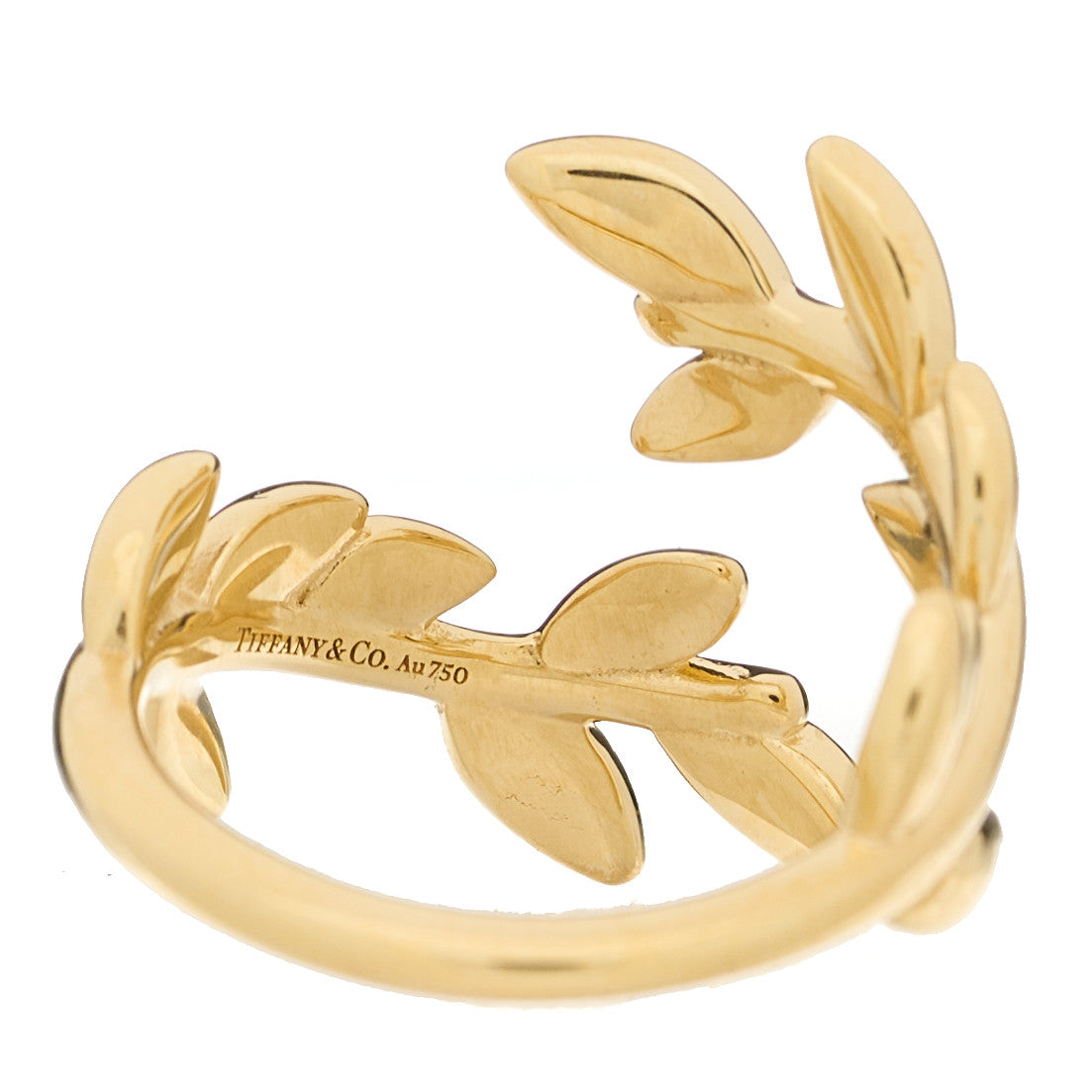 18K Yellow Gold Paloma Picasso Olive Leaf Bypass Ring 53 6.25