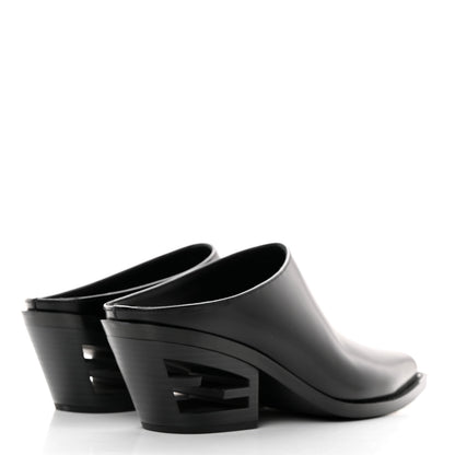 Fendi Vitello Abrasivato FF Cut Mules 39.5 Black 4 of 11