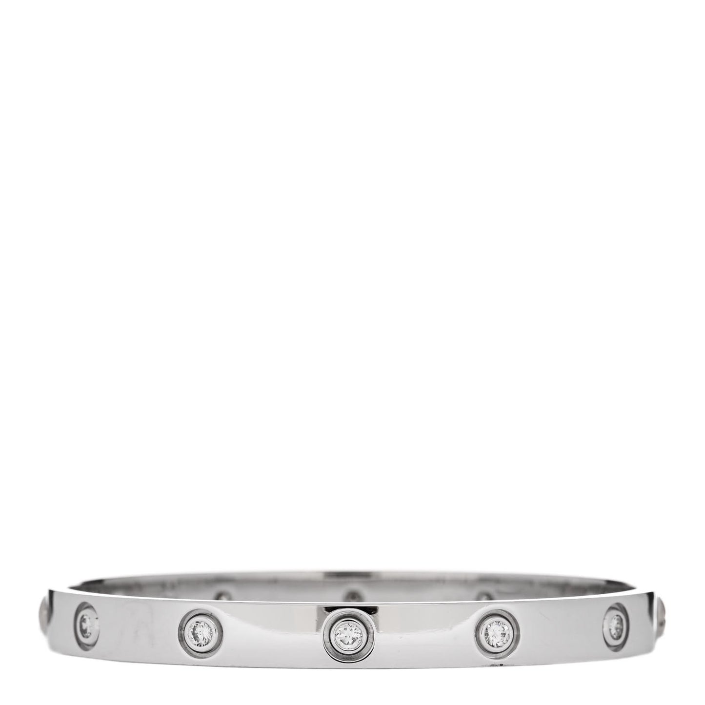 18K White Gold 10 Diamond LOVE Bracelet 17