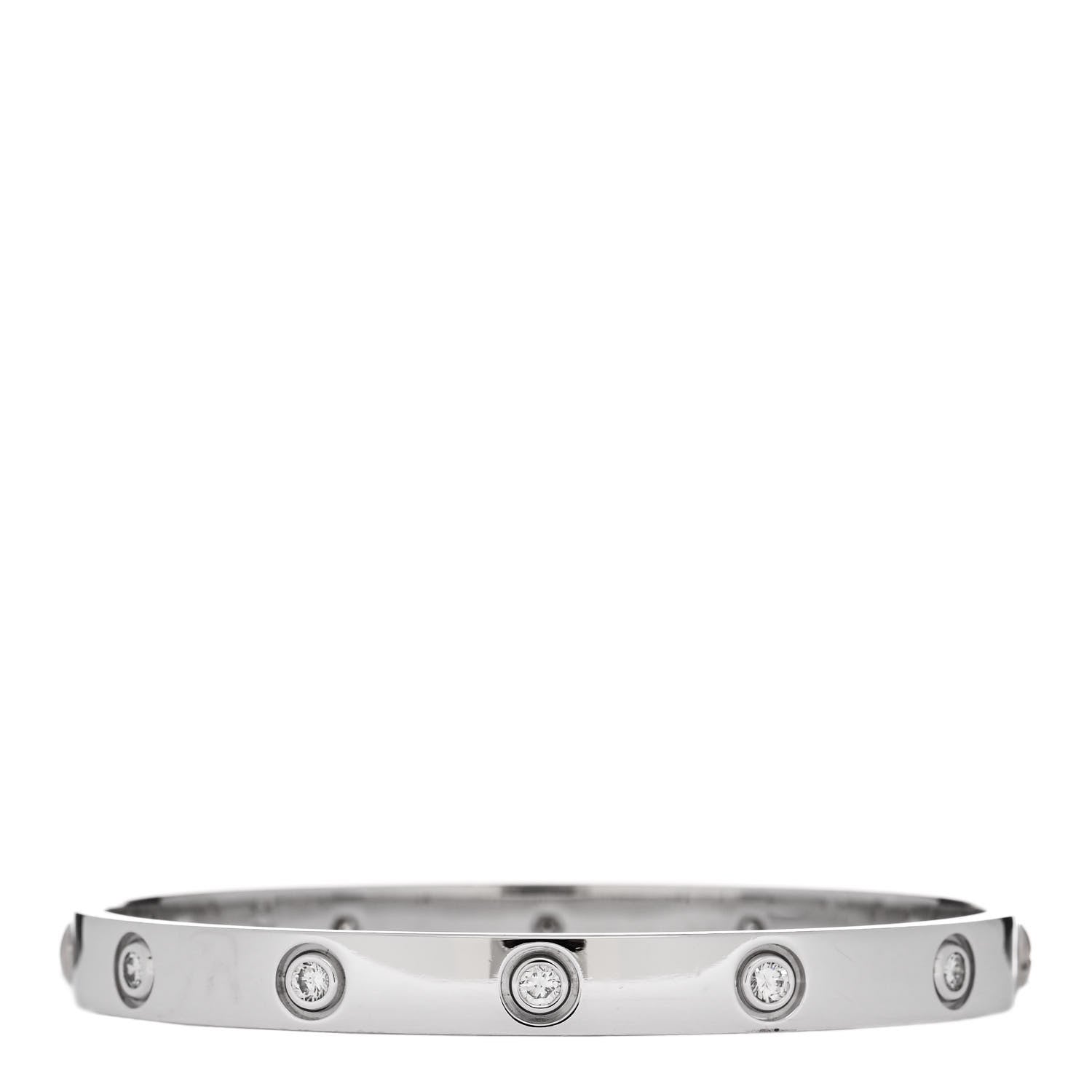 Cartier 18K White Gold 10 Diamond LOVE Bracelet 17 2 of 4