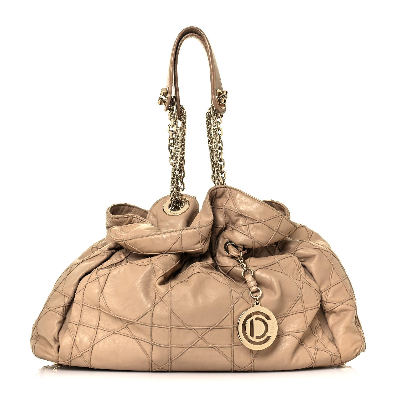 Christian Dior Lambskin Cannage Medium Le Trente Tote Beige 1 of 15