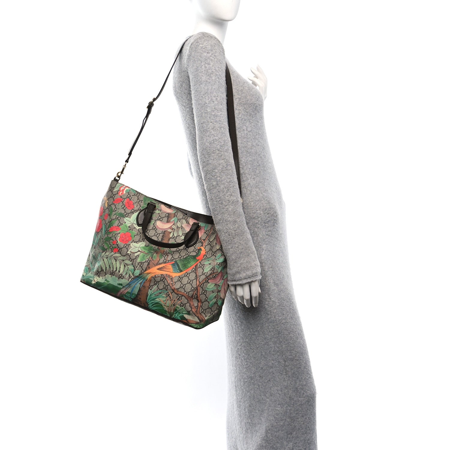 Gucci Soft GG Supreme Monogram Tian Medium Crossbody Tote Beige Multicolor New Acero 3 of 10