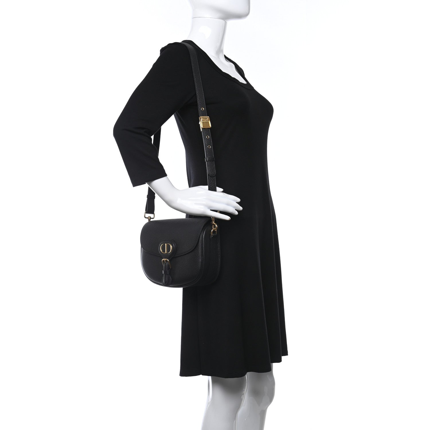 Christian Dior Grained Calfskin Medium Bobby Flap Black 2 of 8