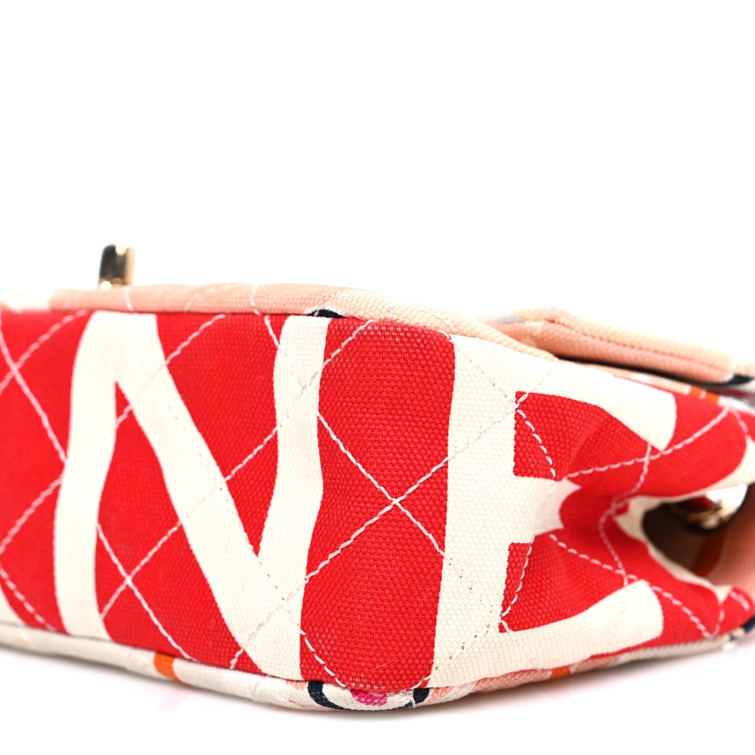 Chanel Canvas Small Printed Eiffel Tower Flap Bag Beige Multicolor 10 of 10