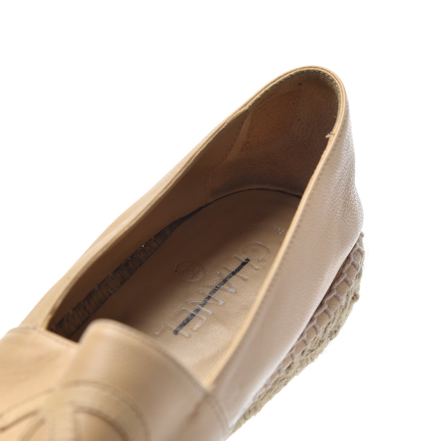 Chanel Lambskin CC Espadrilles 40 Beige Black 23 of 23