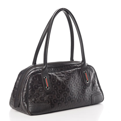 Gucci Calfskin Horsebit Embossed Princy Boston Black 3 of 9