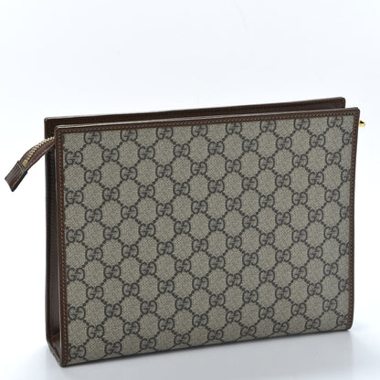 Gucci GG Supreme Monogram Horsebit 1955 Zip Pouch Beige Brown Sugar 2 of 9