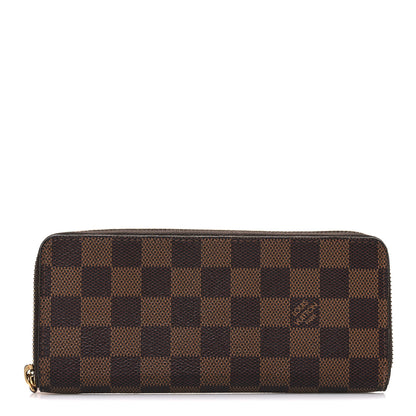 Louis Vuitton Damier Ebene Clemence Wallet Rose Ballerine 1 of 6
