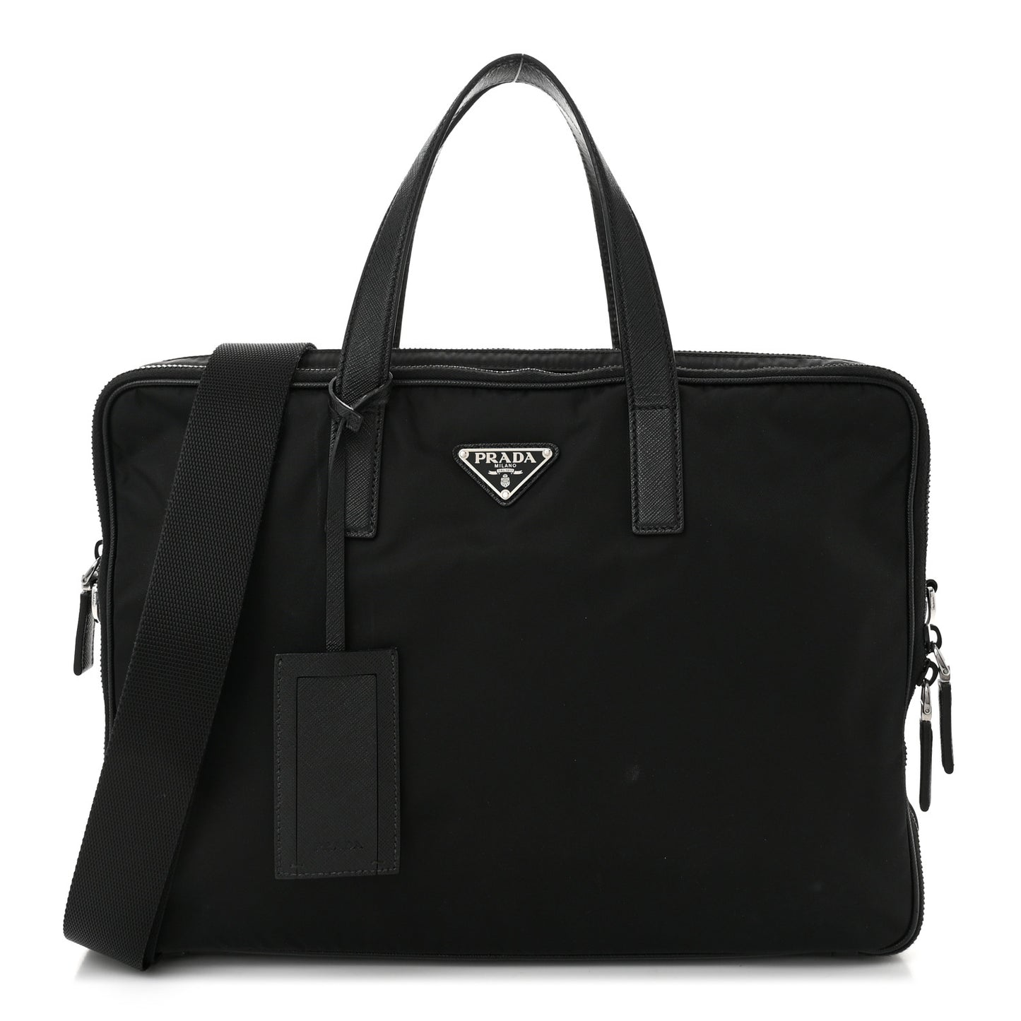 Tessuto Nylon Saffiano Briefcase Black