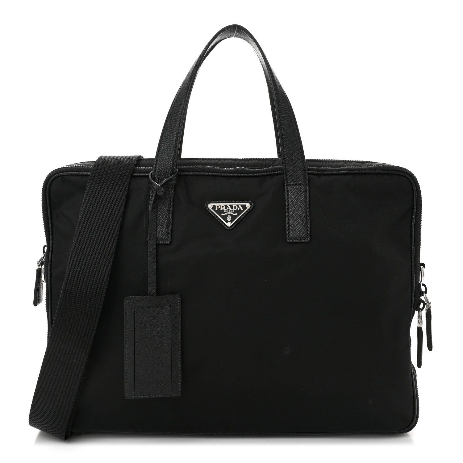 Prada Tessuto Nylon Saffiano Briefcase Black 1 of 11