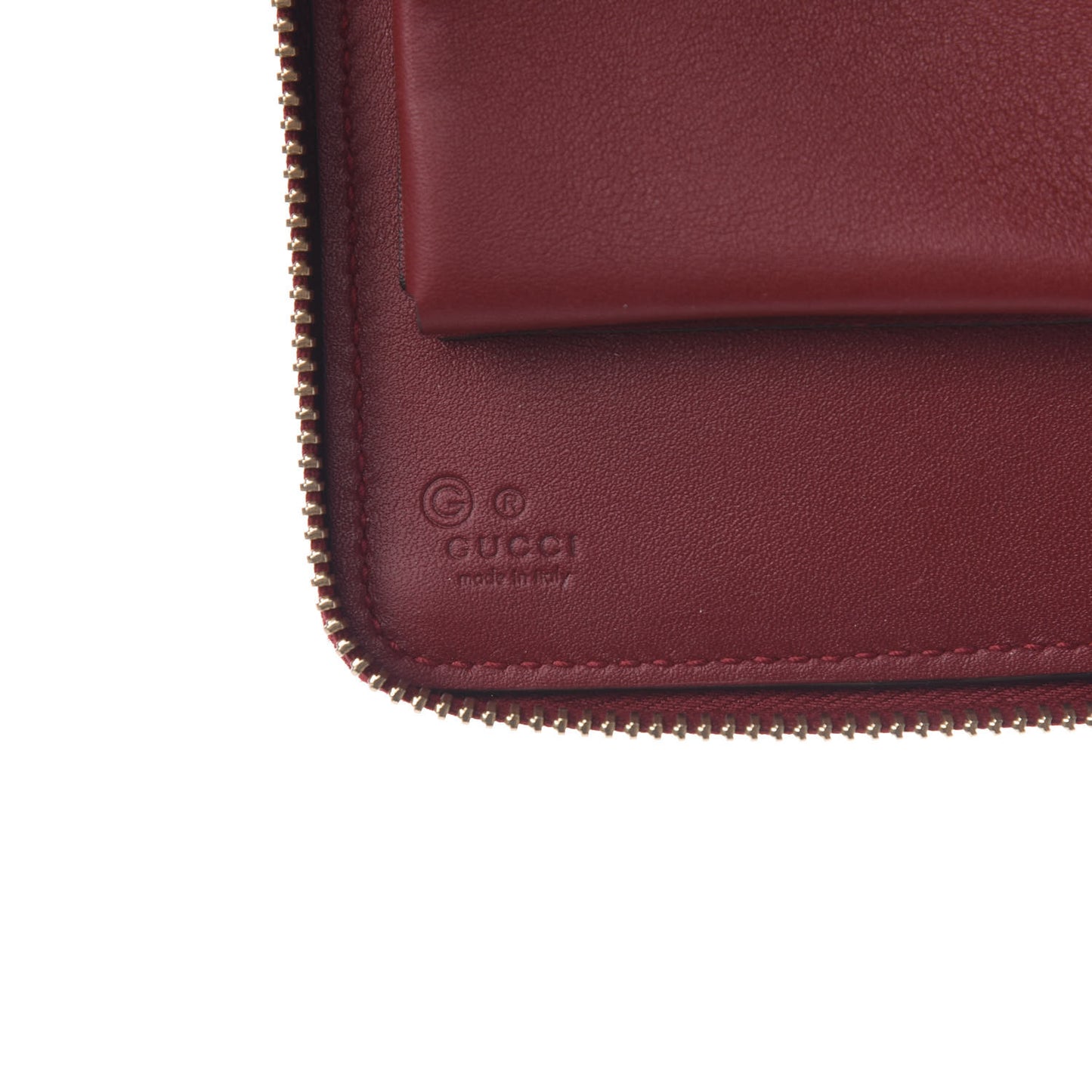 Microguccissima Zip Around Top Handle Travel Wallet Red