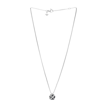 David Yurman Sterling Silver Diamond Black Onyx 10mm Petite Cable Wrap Pendant Necklace 3 of 4