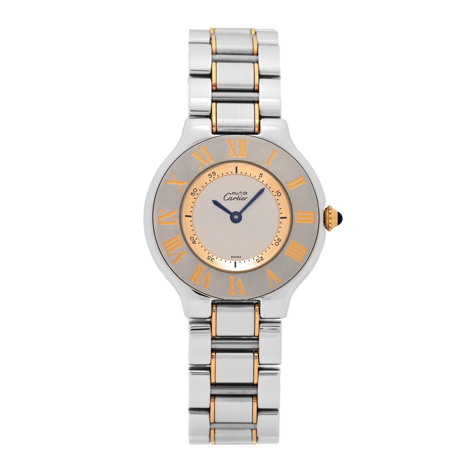 Cartier Stainless Steel 18K Yellow Gold 31mm Must De 21 Quartz Watch 1 of 5