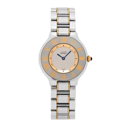 Cartier Stainless Steel 18K Yellow Gold 31mm Must De 21 Quartz Watch 1 of 5