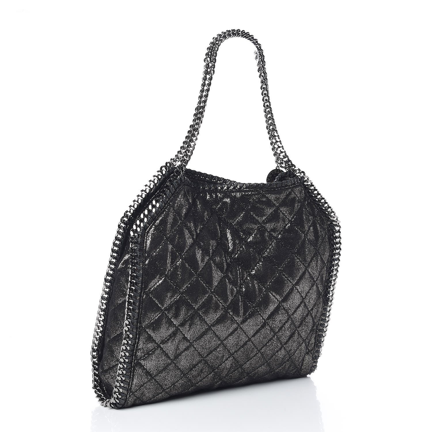 Stella McCartney Chamois Shiny Dotted Quilted Small Falabella Tote Ruthenium 3 of 9