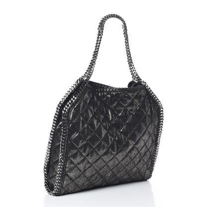 Stella McCartney Chamois Shiny Dotted Quilted Small Falabella Tote Ruthenium 3 of 9