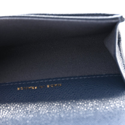 Chanel Caviar Quilted Flap Card Holder Wallet Dark Blue 5 of 10