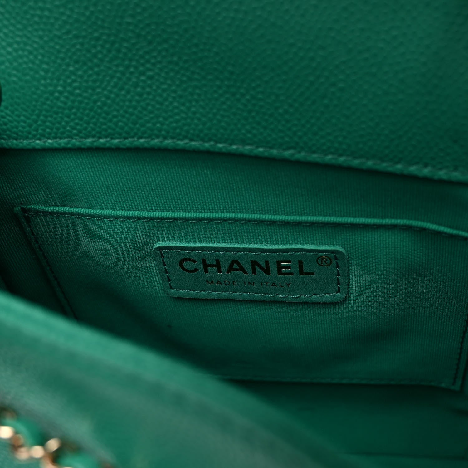 Chanel Caviar Quilted Medium Duma Pockets Drawstring Backpack Green 6 of 10