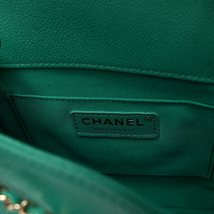 Chanel Caviar Quilted Medium Duma Pockets Drawstring Backpack Green 6 of 10