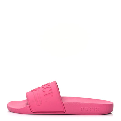 Gucci Rubber Womens Logo Slide Sandals 36 Fuchsia 1 of 10