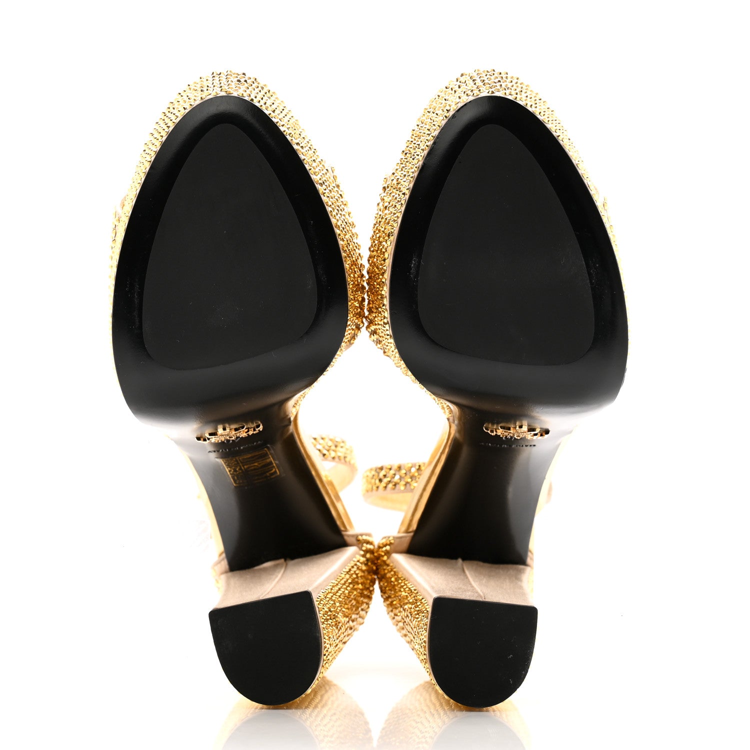 Prada Satin Crystal Triangle Logo 40/135mm Platform Sandals 40 Platino 5 of 10