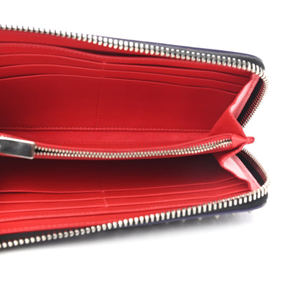 Christian Louboutin Calfskin Panettone Spiked Zip Around Wallet Purple 7 of 8